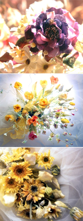 パンフラワー、クレイ粘土染の花